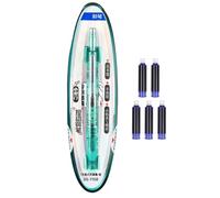 Nudorpn Stylo plume rétractable 0,38 mm en métal avec 5 cartouches d'encre, corps transparent, confort d'écriture pratique et fluide, idéal pour le journal et les croquis