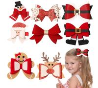 Nœuds à cheveux de Noël | Ensemble mignon et festif | Pinces à cheveux de Noël - Pour l'extérieur, fête, travail, école, maison, trajet, plage, voyage, salle à manger, hommes et femmes