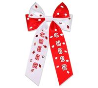 Nœuds à cheveux pour femme - Grand nœud en ruban rouge et bleu - Accessoires de jour de match - Tenues de sport d'équipe de football - Accessoires cadeaux (motif H1)