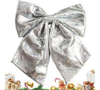 Nœuds à paillettes pour sapin de Noël - Grand modèle fait à la main | Pointe de sapin de Noël pour vacances, anniversaire, voiture, extérieur, garage, cheminée, mur, emballage cadeau