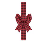 Nœuds d'arbre de Noël - Décoration de ruban de Noël surdimensionnée pour affichage saisonnier | Accent d'inspiration vintage avec motif vibrant et boucles flexibles pour porte fenêtre cuisine bureau