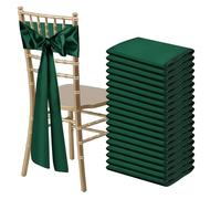 Nœuds de Chaise 10/50 PIÈCES Chaise En Satin Ceintures Arcs Ruban Universel Cravates Ceinture Arrière for Événements De Fête Mariage Banquets Couverture Décoration pour Mariage(Dark green,50pcs)