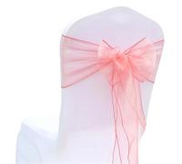 Nœuds de Chaise pour Mariage, Lot de 50 nœuds de Chaise pour décoration de Chaise de Mariage, pour Banquet, fête de Mariage(Dark Coral)