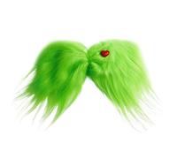 Nœuds de cheveux de Noël | verts | Clip d'arc poilu vert avec coeur rouge | Décorations de Noël Accessoires de costumes de fête pour la décoration de vacances d'anniversaire