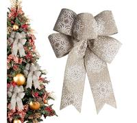 Nœuds de couronne de Noël - Grands nœuds décoratifs pour coupe d'arbre | Noeuds de Noël en flocon de neige pour couronnes, décoration rustique de la maison, décoration de porte d'entrée pour int