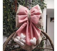 Nœuds de naissance faits main en forme de cœur d'ours rose