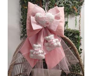 Nœuds de Naissance Jumeaux Rose Artisanal