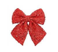 Nœuds de Noël à paillettes pour sapin de Noël, guirlandes de Noël, emballages cadeaux, loisirs créatifs (rouge, 20 x 24 cm)