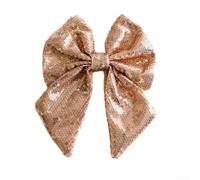 Nœuds de Noël élégants de 28 cm avec finition velours - Décoration réutilisable - Doré, argenté, rouge - Pour décoration d'intérieur et d'extérieur (champagne)