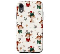 Nœuds de Noël en forme de famille de rennes rouges et verts Coque pour iPhone XR
