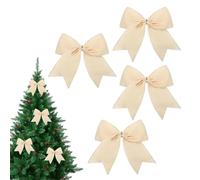 Nœuds De Noël en Velours, 4 Pièces 15×15cm Noeud Vintage Ornements Sapin De Noël avec Attaches Torsadées, pour Couronne, Décoration De Noel, Emballages Cadeaux Et Décorations De Mariage