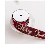 Nœuds de Noël en velours bordeaux pour couronnes et cadeaux - Ruban floqué doux pour décoration de vacances de 26 cm (B)