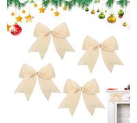 Nœuds de Noël en velours : lot de 4 pièces de 15 cm, décorations de fête, guirlandes de couronne | Décoration de seuil d'escalier de Noël avec affichage intérieur et extérieur