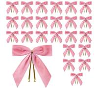 Nœuds de Noël en Velours, nœuds en Velours pour Arbre de Noël,Rustic Crafts Lot de 24 nœuds en | Petits en pour Table, Ornement d'arbre de noël, pour Porte fenêtre, décoration in