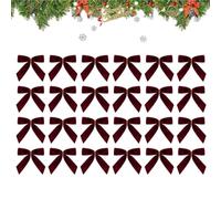 Nœuds de Noël en velours pour sapin 24 pièces de décorations festives pour | ornements de couronne pour propriétaires, décorateurs, locataires, bureaux, appartements, chambres, salons,