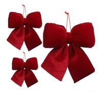 Nœuds de Noël en velours rouge pour décoration de fête à la maison, guirlande, améliorations parfaites pour votre Noël pour les célébrations (L)