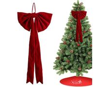 Nœuds de Noël - Grandes décorations de fête rouges - Nœuds en velours pour sapin de Noël - pour toile de fond, mariage, anniversaire, mur, porte d'entrée, cheminée, salon, porche, intérieur et