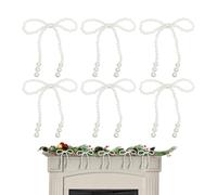 Nœuds de Noël - Ornements en strass et fausses perles | Accents de vacances étincelants élégants pour intérieur ou extérieur, salon ou décoration d'intérieur, 10 x 12 x 2 cm