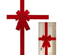 Nœuds de porte d'armoire de Noël, grands nœuds rouges pour porte d'entrée, épais, ruban de décoration de couronne de Noël, atmosphère de joyeuses fêtes, pour la décoration de la maison, de la célébrat