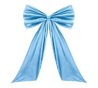 Nœuds de sapin de Noël avec ruban à nouer, vintage, grands, réutilisables | Nœuds de mariage géants pour extérieur, jardin, cour, maison, porte, fenêtre, escalier, bleu ciel