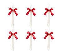 Nœuds décoratifs en ruban pour sapin de Noël 6 Pièces 10 x 15 cm Décoration | Ornements Nœuds Perlés Noël Pour Célébrations Anniversaire Branche Porche Couronne Mante