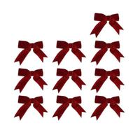 Nœuds en ruban de velours 10/100 pièces de décoration nœuds noël en velours | Ornements de nœuds papillons rouges et verts, fournitures artisanales de bricolage for le nouvel an(100PCS,M-Red)