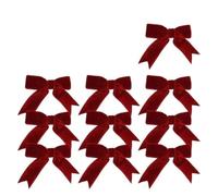 Nœuds en ruban de velours 10/100 pièces de décoration nœuds noël en velours | Ornements de nœuds papillons rouges et verts, fournitures artisanales de bricolage for le nouvel an(10PCS,L-Red)
