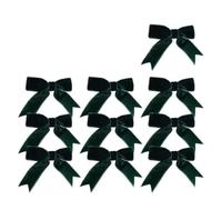 Nœuds en ruban de velours 10/100 pièces de décoration nœuds noël en velours | Ornements de nœuds papillons rouges et verts, fournitures artisanales de bricolage for le nouvel an(50PCS,L-Green)