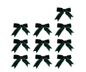 Nœuds en ruban de velours 10/100 pièces de décoration nœuds noël en velours | Ornements de nœuds papillons rouges et verts, fournitures artisanales de bricolage for le nouvel an(50PCS,M-Green)