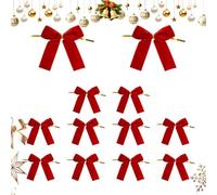 Nœuds En Ruban Rouge - Cravate Torsadée Auto-adhésive | Décor D’emballage Cadeau De Noël | Fournitures Artisanales En Velours De Satin De Soie, Décoration De Fête D'anniversaire Et De Mariage, Autocol