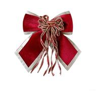 Nœuds en velours flanelle double couche pour décorations de sapin de Noël, couronnes et guirlandes, légers et pratiques pour la décoration festive de la maison (ceinture dorée)