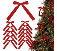 Nœuds En Velours Pour Décorations D'arbre De Noël, Noël Velours Nœuds Pour Arbre Liens, Nœuds Pour Arbre De Noël, Vintage Velours Ruban Cadeau Arcs Pour Arbre Liens, Décorations De Noël Pour La Maison