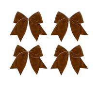 Nœuds En Velours Pour La Décoration De Noël,4 Pièces De Décorations Charmantes - Nœud De Décoration Pour Arbre De Noël | Pour Couronne Fenêtre Porte Mur Escalier Clôture Cheminée Maison Bureau Fête Ma