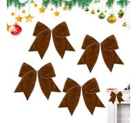 Nœuds en Velours pour La Décoration De Noël 4 Pièces De Décorations | Nœuds Pour Guirlande De Noël Pour La Couronne La Fenêtre L'Escalier La Maison Le Bureau Le Jardin La Fête Le