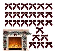Nœuds en velours pour sapin de Noël | Décoratifs - Nœuds rouges pour sapin de Noël, travaux manuels, fêtes, sacs à bonbons, porte d'entrée, jardin, cour