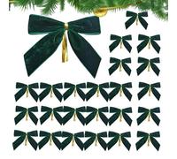 Nœuds en velours pour sapin de Noël,nœuds pour sapin de Noël | Arcs de guirlande de velours de Ensemble de 24 | Couronne de vacances avec nœud, 3,5x3,5 pouces, ornement pour guirlande festive, ar