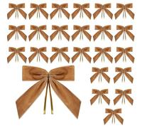 Nœuds en velours pour sapin de Noël,nœuds pour sapin de Noël | Arcs de guirlande de velours de Ensemble de 24 | Couronne de vacances avec nœud, 3,5x3,5 pouces, ornement pour guirlande festive, ar