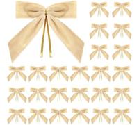Nœuds en velours rouge doux de 2,5 x 8,9 cm avec dos métallique (beige)