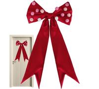 Nœuds Géants Saint-Valentin Grand Ruban Rouge Romantique pour Chaise | Ornement Nœud Haut de Sapin de Noël pour Cheminée Escalier Mariage Banquet Porche Couloir Patio Chaise