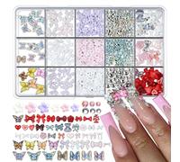 Nœuds miniatures - Assortiment de formes et de couleurs - Pour manucure professionnelle ou domestique - Papillon
