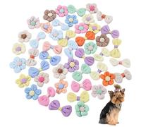 Nœuds pour cheveux de chien, 50 pièces, nœuds colorés mignons pour chien de petite taille avec élastique, accessoires décoratifs et fonctionnels pour cheveux fleurs pour animaux compagnie, queu