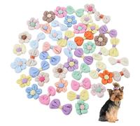 Nœuds pour cheveux de chien, 50 pièces, nœuds colorés mignons pour chien de petite taille avec élastique, accessoires décoratifs et fonctionnels pour cheveux fleurs pour animaux compagnie, queu