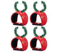 Nœuds pour guirlandes 4 pièces Attaches d'aiguilles de pin Nœuds décoratifs Verts Supports réutilisables pour décoration de garde-corps de verdure de Noël | Pour d'entrée