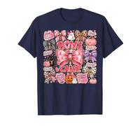 Nœuds pour Le Cancer du Sein pour Une Cause Preppy Cat Ghost October Pink T-Shirt