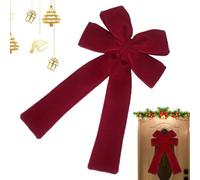 Nœuds Pour Sapin De Noël Grands Nœuds Décoratifs Velours Rouge 53 cm | Décorations De Noël D'Extérieur Pour Porche Extérieur Garage Mur Clôture Placard Fenêtre Cheminée Voiture