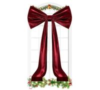 Nœuds pour Sapin de Noël Ornements réutilisables en Velours esthétique 1,8 | Grandes décorations de Noël pour sapin avec nœuds Intérieur extérieur salon chambre porte d'entrée bureau Vin Rouge