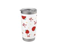Nœuds rétro pour la rentrée des classes, pommes rouges et motif pomme Gobelet isotherme en acier inoxydable double paroi
