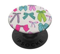 Nœuds roses et verts pour l'été - Noeuds lumineux - Rose PopSockets PopGrip Adhésif