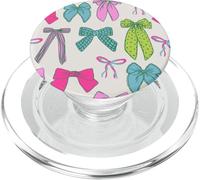 Nœuds roses et verts pour l'été - Noeuds lumineux - Rose PopSockets PopGrip pour MagSafe
