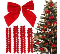 Nœuds rouges pour sapin de Noël, nœuds pour sapin de Noël, petits nœuds rouges de Noël pour décorations de guirlande (48 pièces)